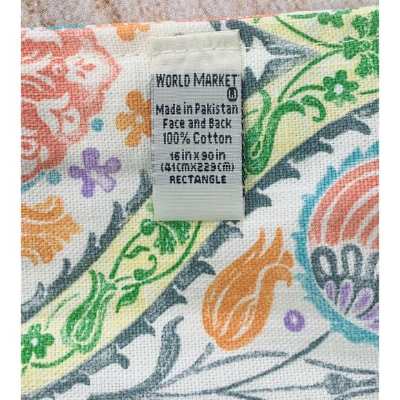 World Market Floral 16"x90" Table Runner Cotton - Picture 3 of 3